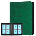 Top-Loader Binder Holds 112 Top Loaders – 4-Pocket 3x4 Rigid Card Holder Binder for Trading Cards & Sports Cards – Zippered Hard Cover Card Storage & Display Album – Green Gray Blue Red Black