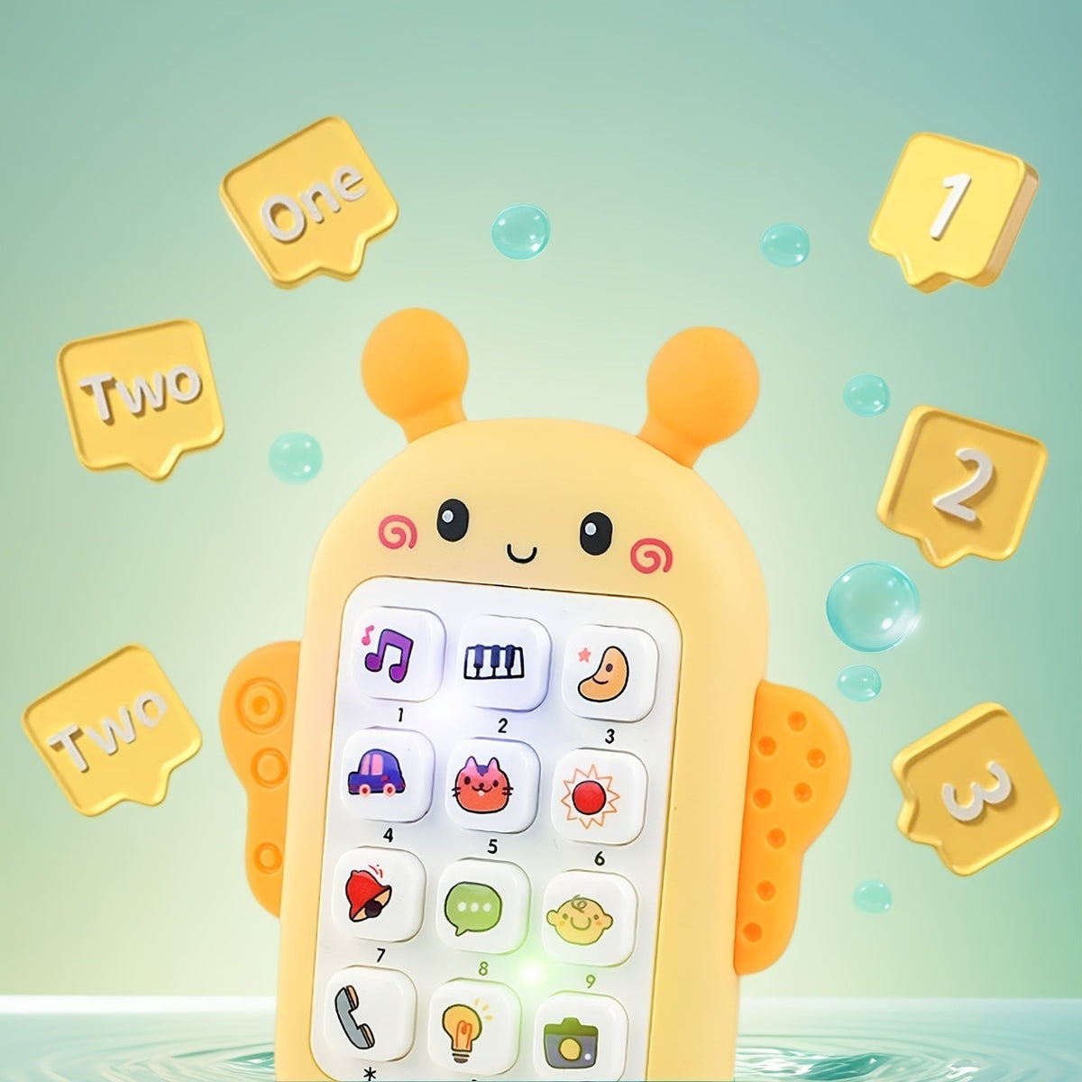 Toddler Music Bee Toy Phone with Lights & Songs, Early Education Learning Toy Mobile Phone No Battery Required, Interactive Baby Toy for Infant Kids Age 1-3, Best Christmas Halloween Easter Birthday Gift
