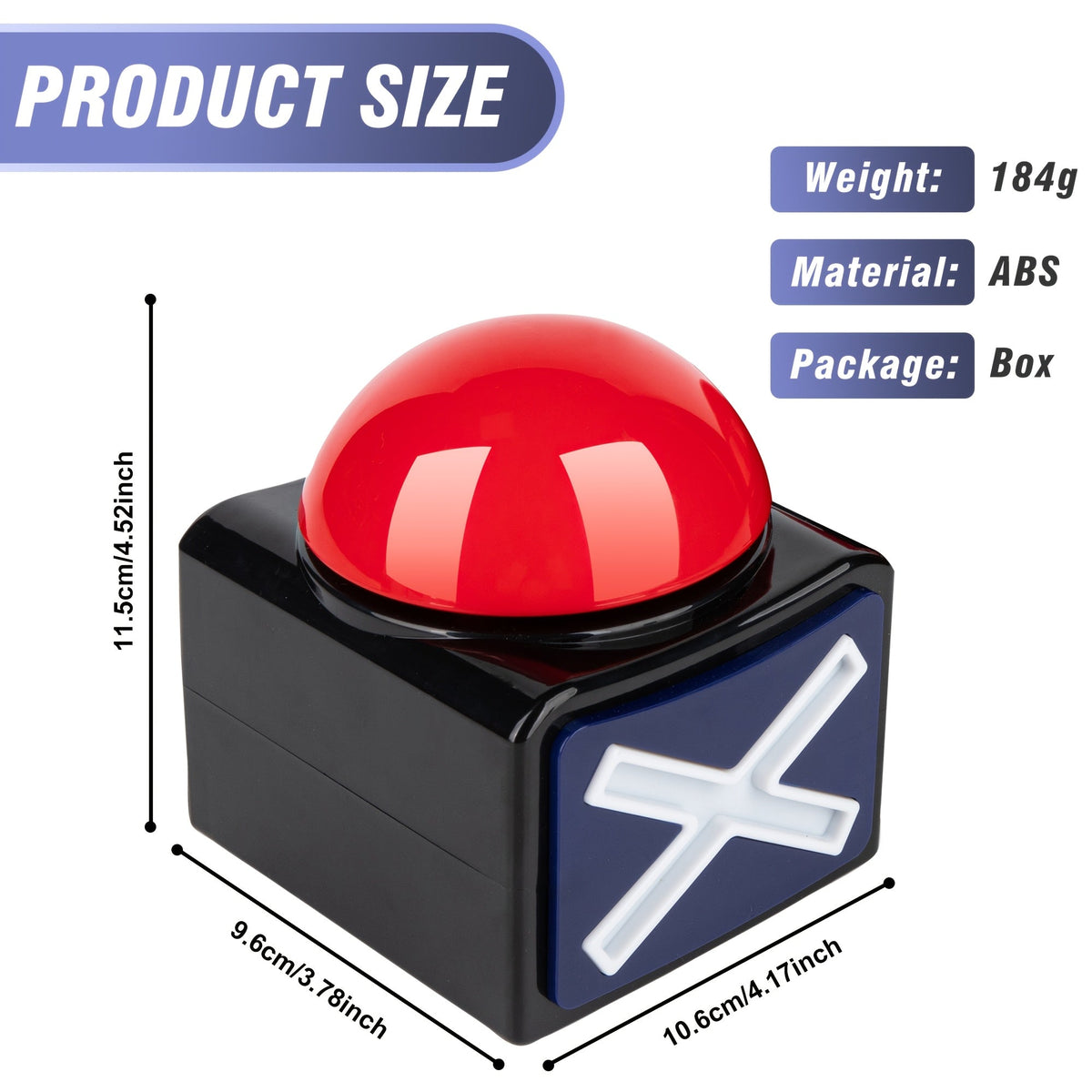 Light Up Sound Buzzer for Trivia Quiz Games Family Game Night Classroom Party - Durable Plastic Answer Buzzer with LED Flash and Loud Buzz Sound - 1 2 or 4 Pack Black Red Game Show Buzzers
