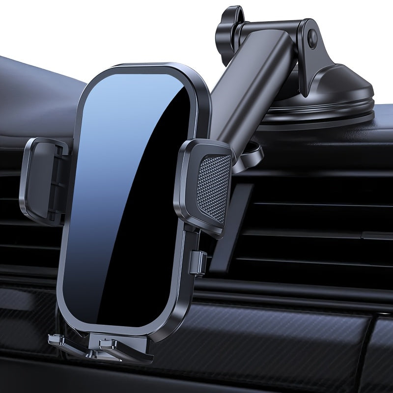 Universal Car Phone Holder 360° Rotatable Dashboard Mount – Retractable Cradle Fits All Phones iPhone Samsung, Adjustable Horizontal & Vertical Viewing, Secure Grip Car Phone Mount
