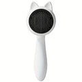 Self-Cleaning Cat Grooming Comb with One-Touch Button - Stainless Steel Deshedding Brush for Long & Short Hair Cats, Pet Hair Remover Massager Shedding Brush for Cats & Dogs