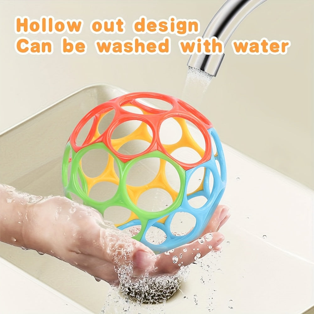 Baby Grip Ball 4-Color Combination Soft Cutout Design Infant Hand Grip Toy Sensory Ball Exercises Baby Flexibility Fine Motor Skills Development Toy Gift for Infants Toddlers